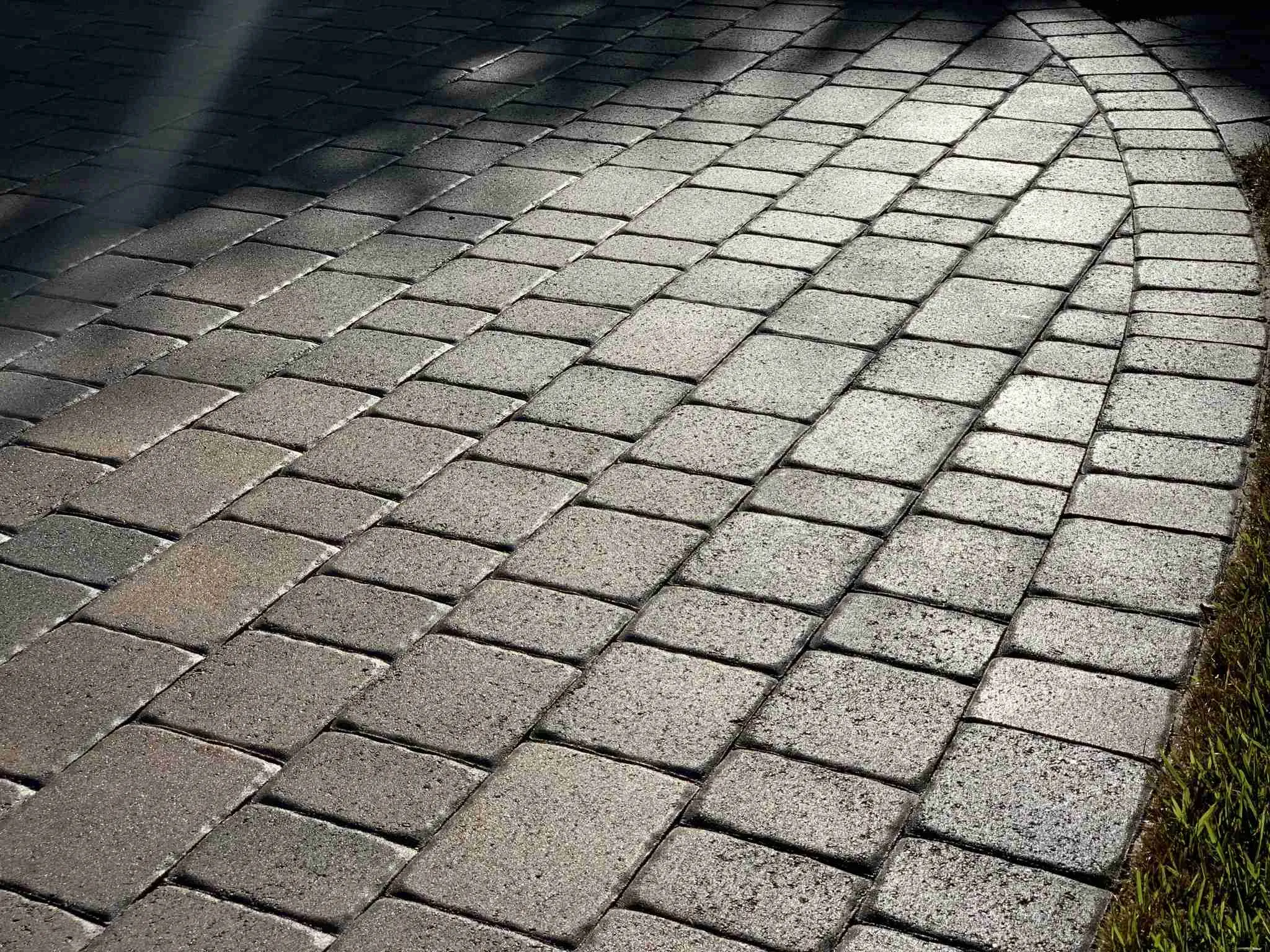 Freshly sealed pavers