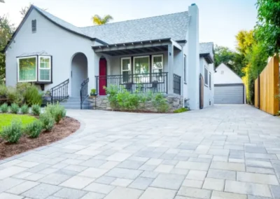 Stunning paver driveway looks nearly new after cleaning