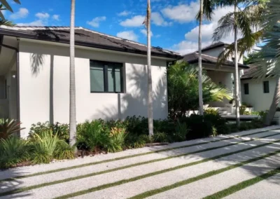 Clean, beautifully landscaped home, with unique front walkway