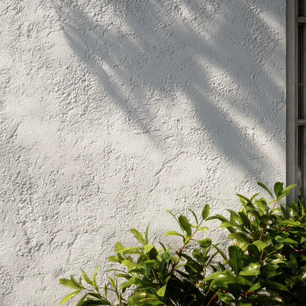 Freshly cleaned stucco wall